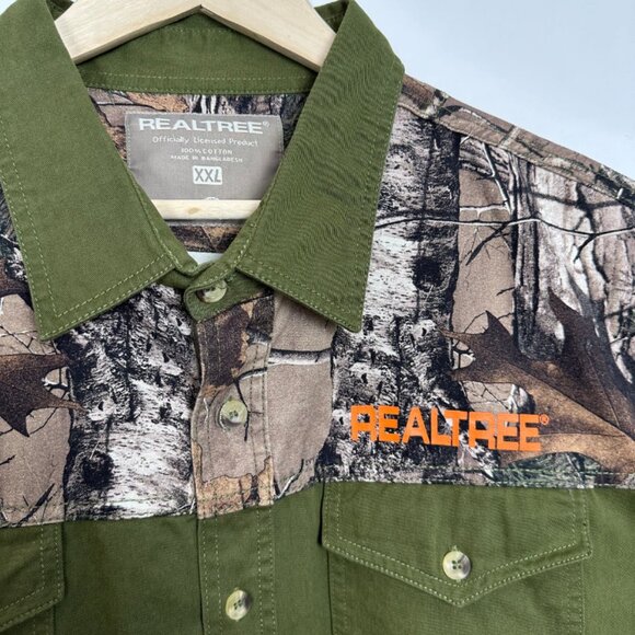 RealTree Camo Men's Button-Up Collared Cut-Off Vest - Size 2XL / XXL - Picture 4 of 6